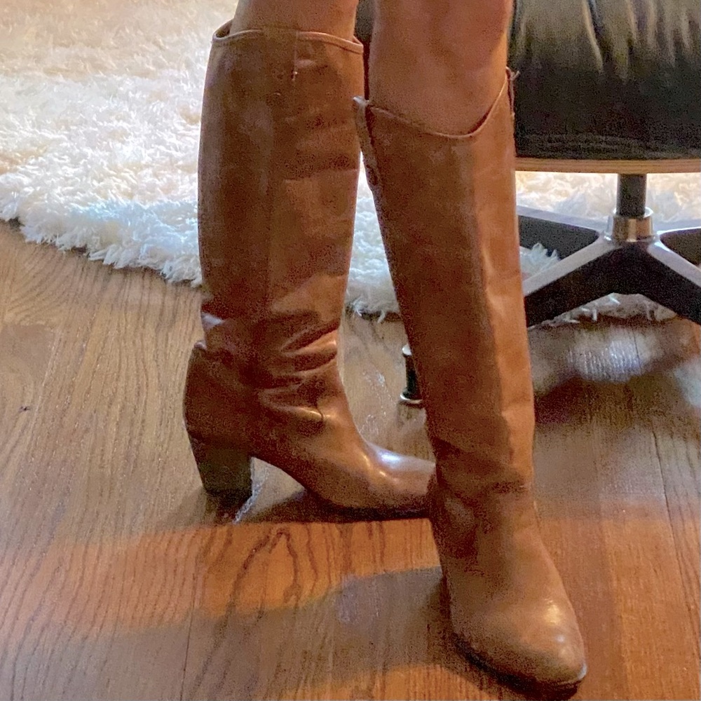 Vince Camuto Distressed Tall Leather Boots